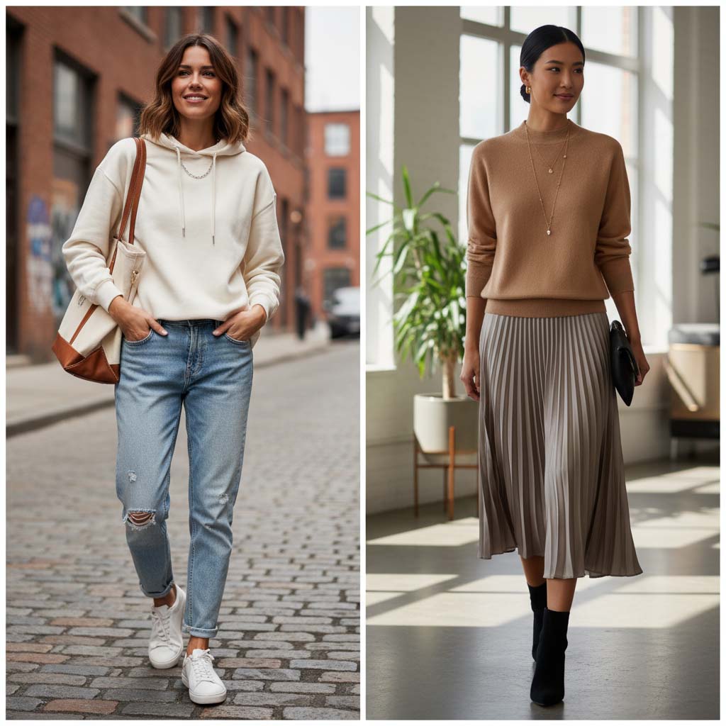 چگونه سویشرت زنانه را در استایلهای روزمره یا رسمی ست کنیم؟