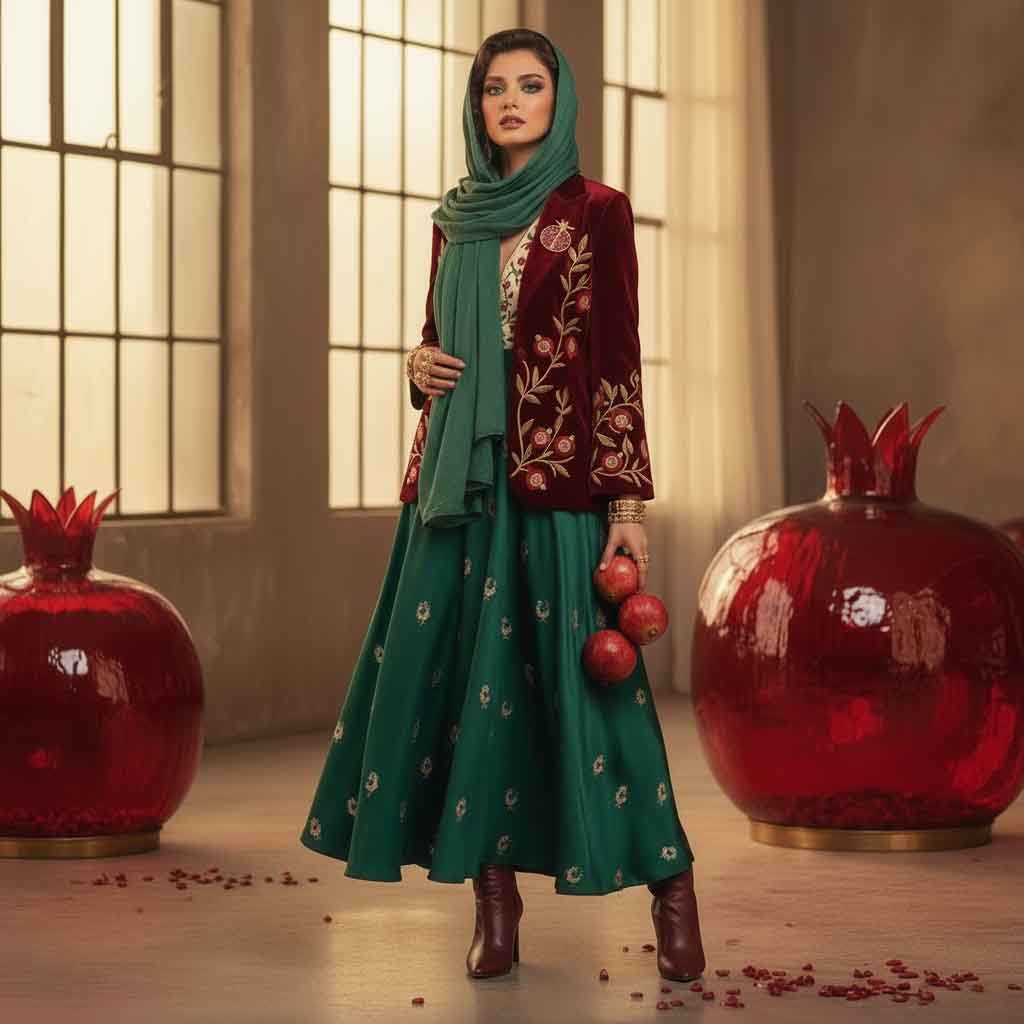 ست لباس یلدایی برای خانم‌ها